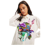 DESIGUAL ROSE OVERSIZED SHIRT